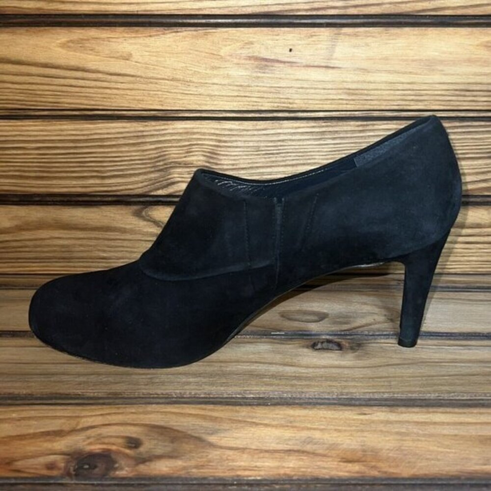 Stuart Weitzman‎ Black Suede Heels Womens Size 10 M Leather Sole Round Toe - Picture 7 of 9
